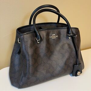 Coach Margot Carryall Signature in Black and Brown Logo